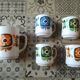 Mobil mugs and vintage pitcher in arcopal