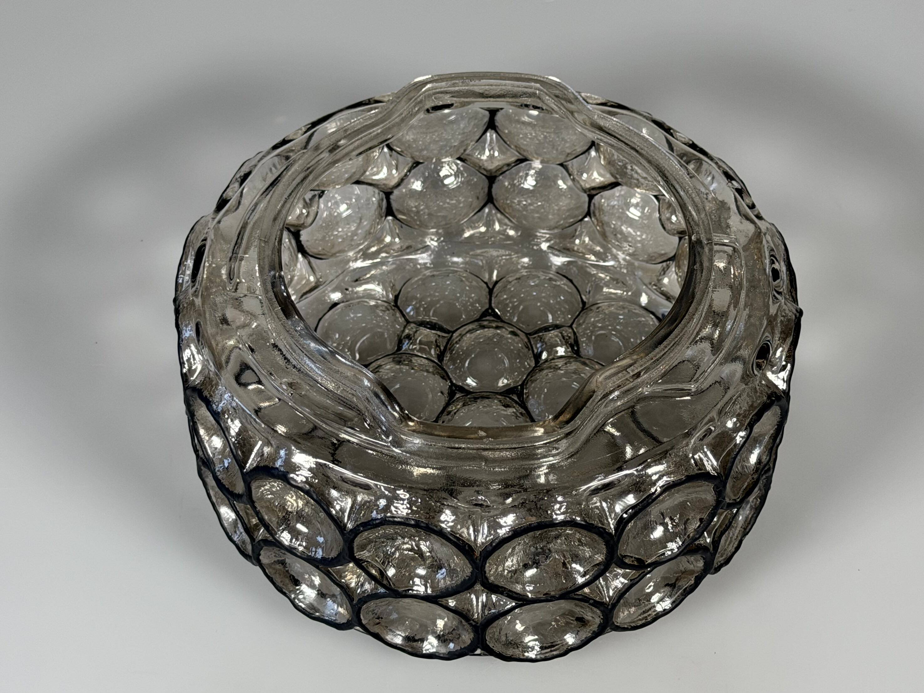 Plafonnier des années 60 70 Glashütte Limburg Allemagne en verre et métal