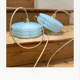 Pair of blue Clichy glass hanging lamps