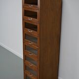 Vintage German Beech / Oak Haberdashery Shop Cabinet / Vitrine, 1950s