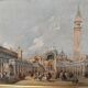 Painting on canvas "Feast of the Ascension" in Venice 44x65 cm
