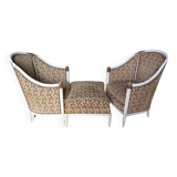 Three armchairs and an ottoman 1925 Art Deco