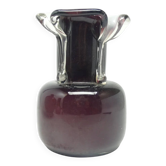 Mid-century modern vase, purple glass, Poland, 1970s