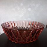 Chiseled pink glass salad bowl