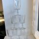 Set of 6 small crystal wine glasses engraved early twentieth century