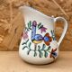 Antique Deshoulleres Deswarte Pitcher White Ceramic Painted Decor Vintage
