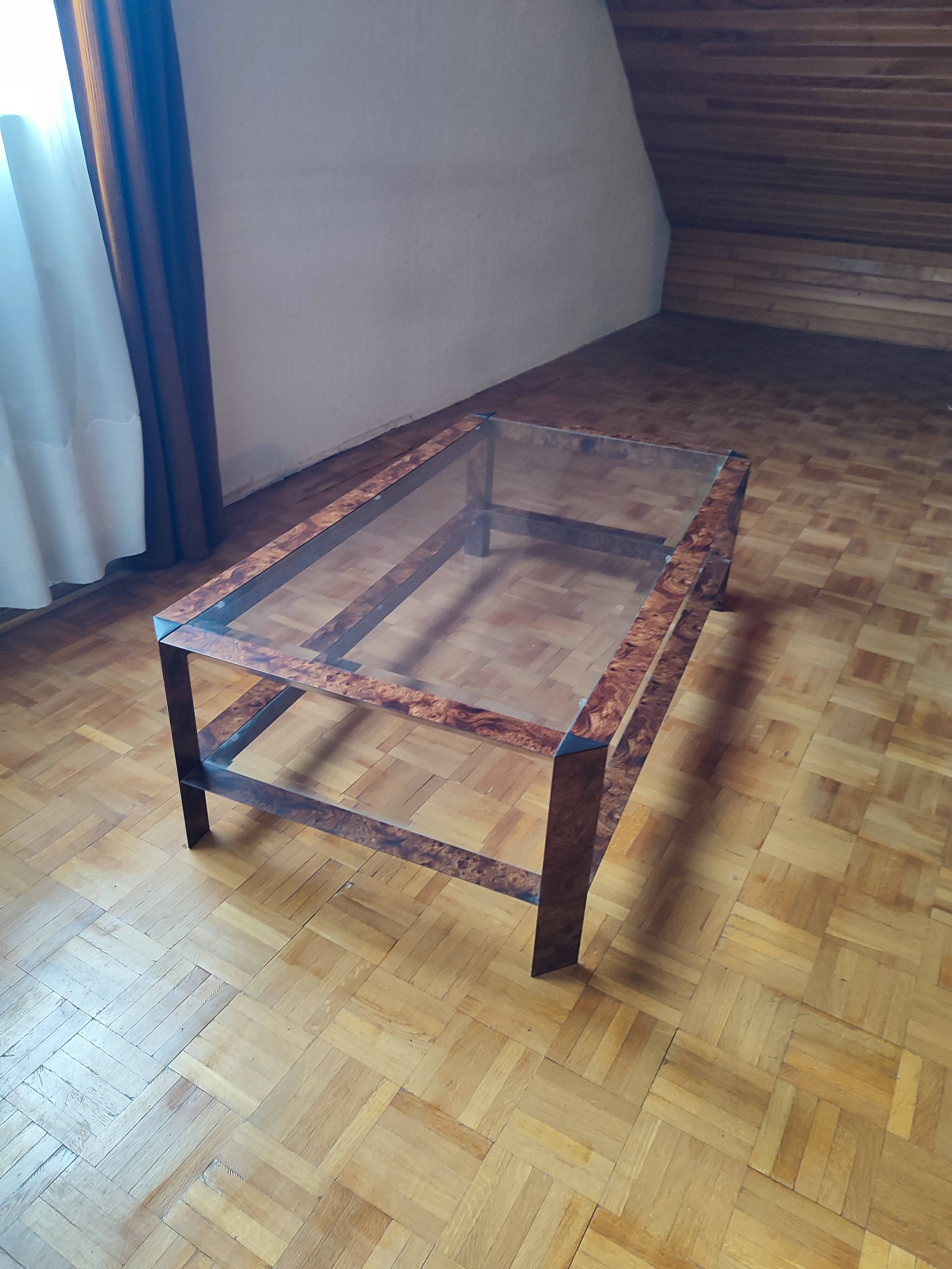 vintage elm burl coffee table