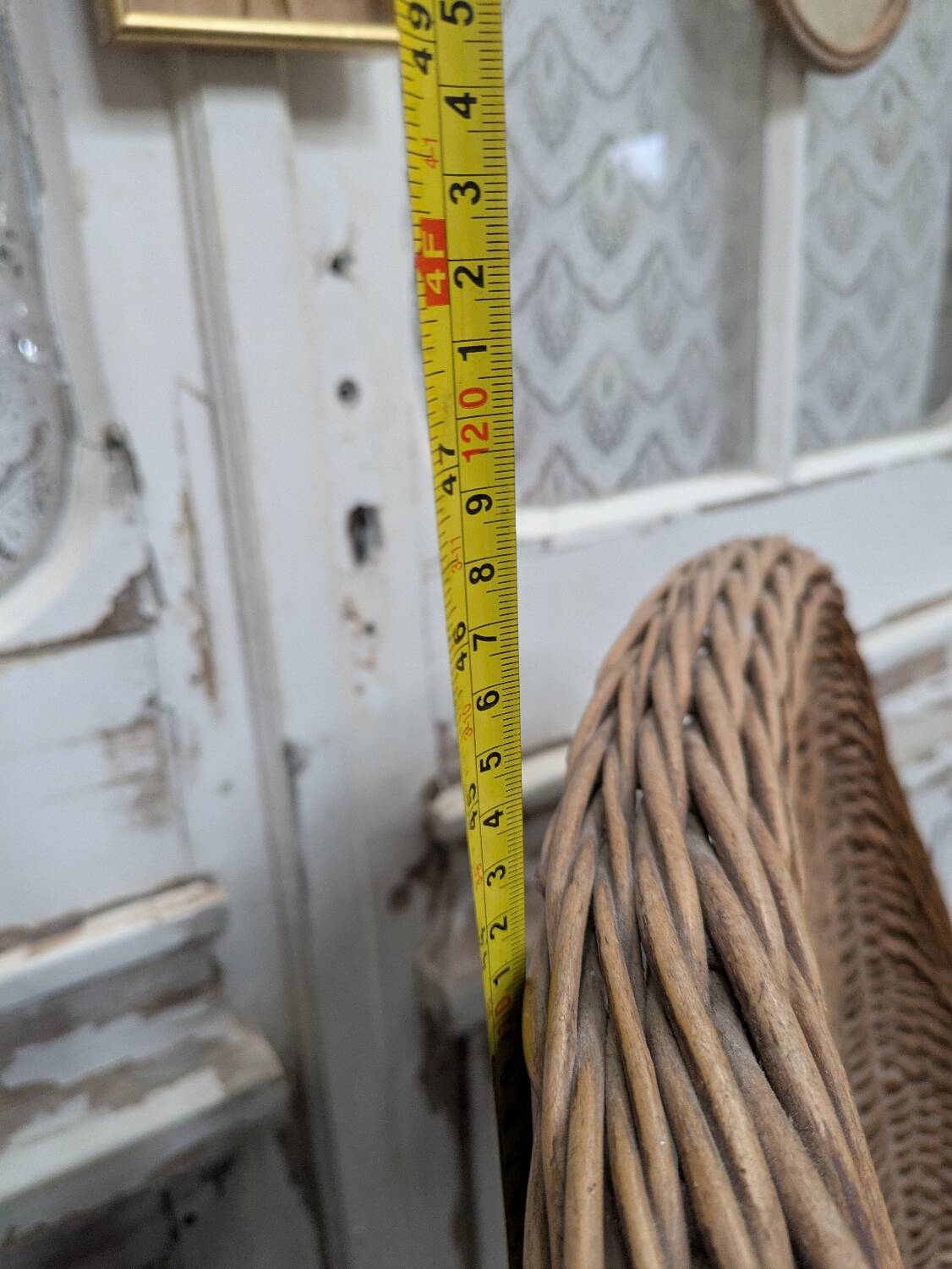 Large woven rattan armchair