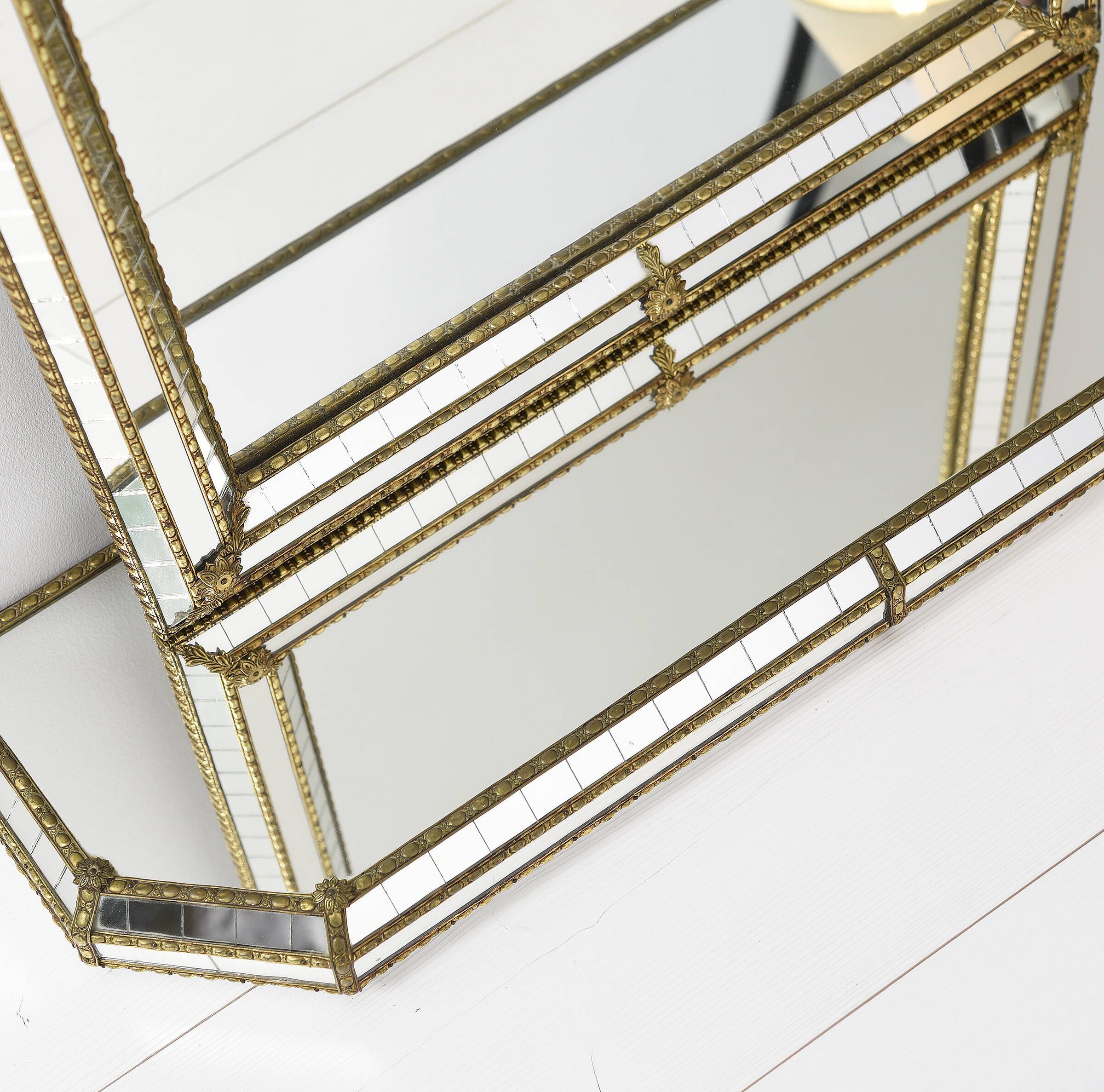 Large Authentic Vintage Venetian Mirror – Hollywood Regency Style