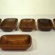 Lot de 6 coupelles en teck 15 x 10