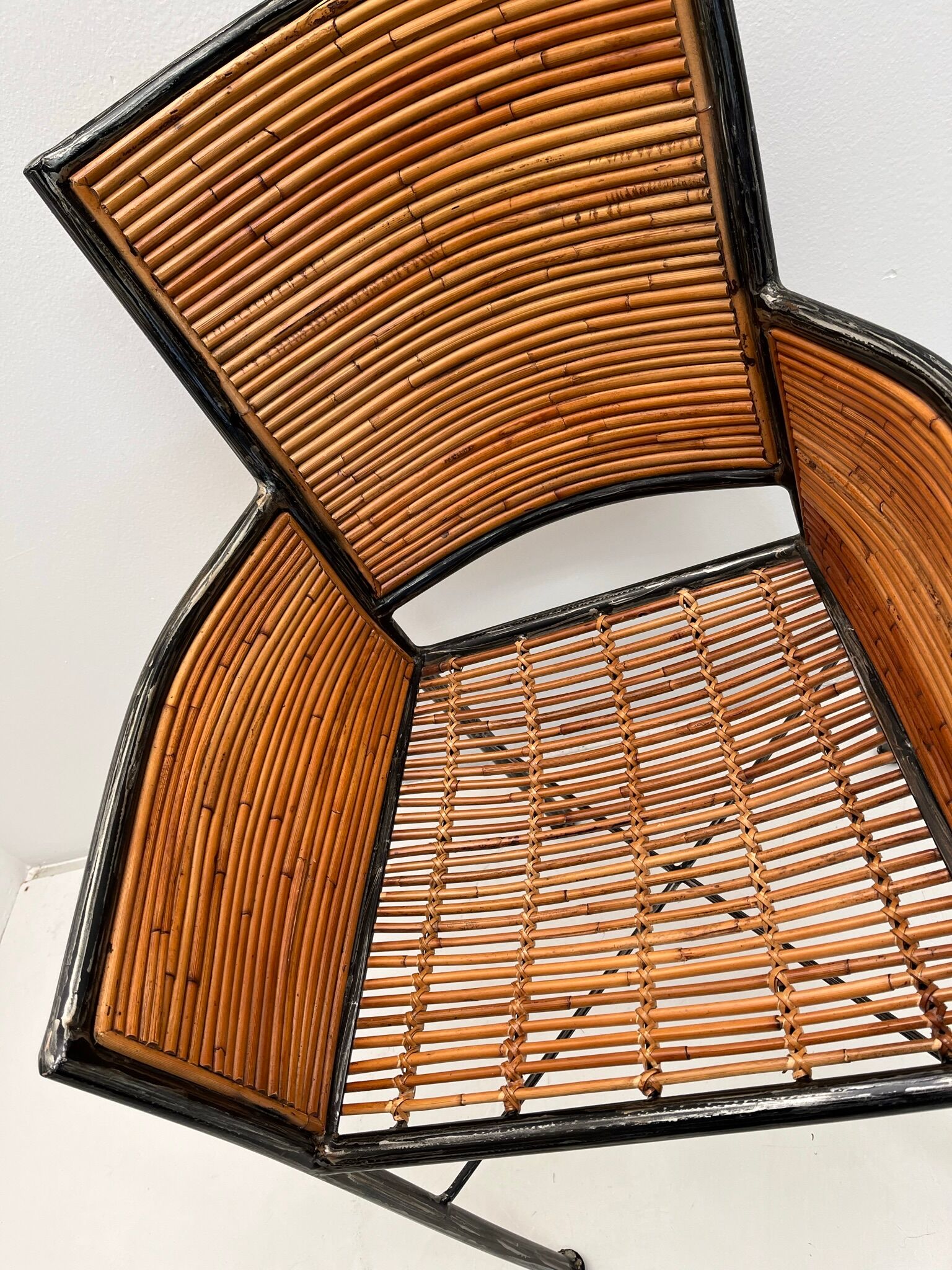 Bamboo and iron armchair