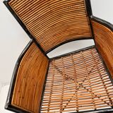 Bamboo and iron armchair