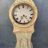 Antique mora clock long case, mint colour wood case 1800s