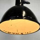 Industrial Black Enamel Factory Hanging Lamp, 1950s