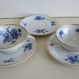 Tea cups and under cups Limoges art deco