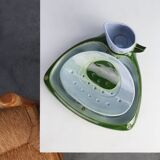 Rare Art Nouveau ceramic 3-piece asparagus set by Julius Dessler, Austria