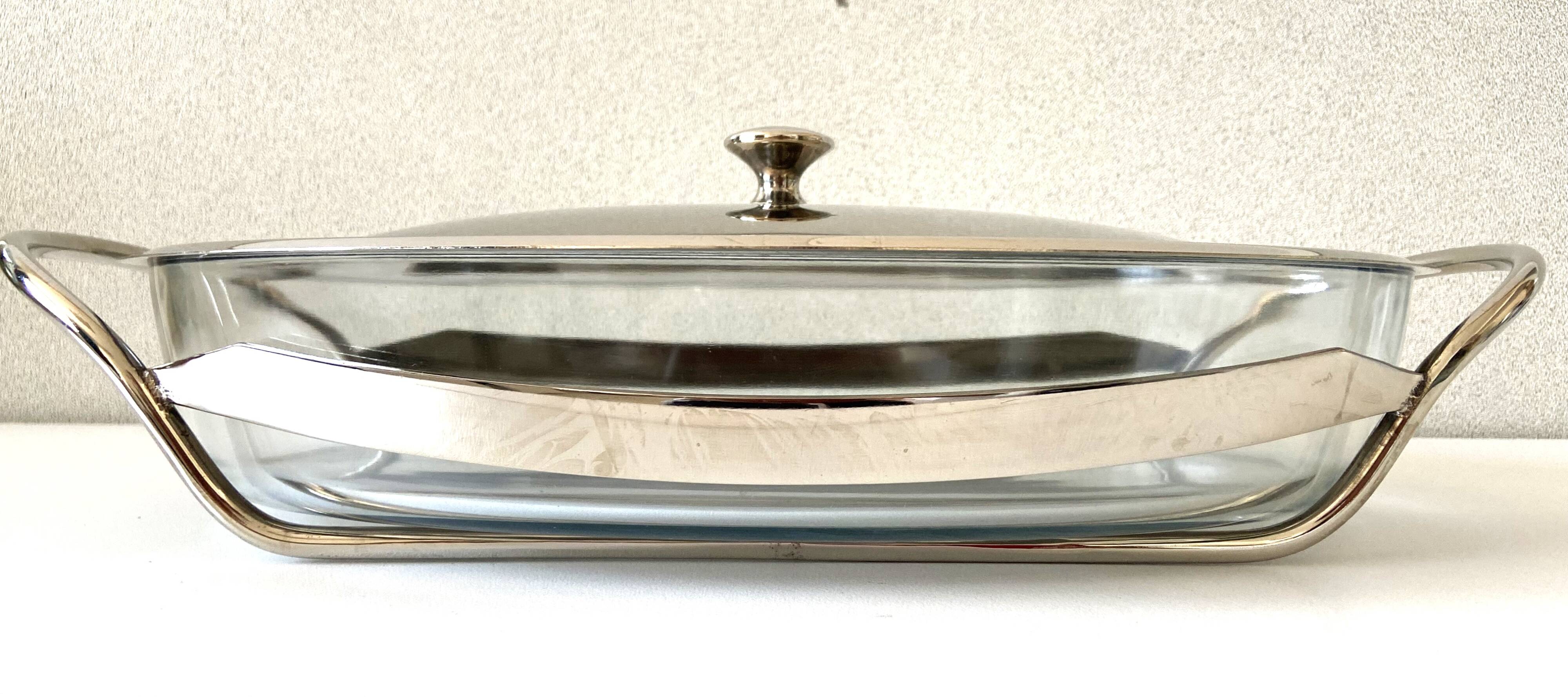 Elegant Table Art Marinex Serving Dish Made in Brazil Silver Metal
