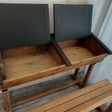 Bureau écolier double bois et noir