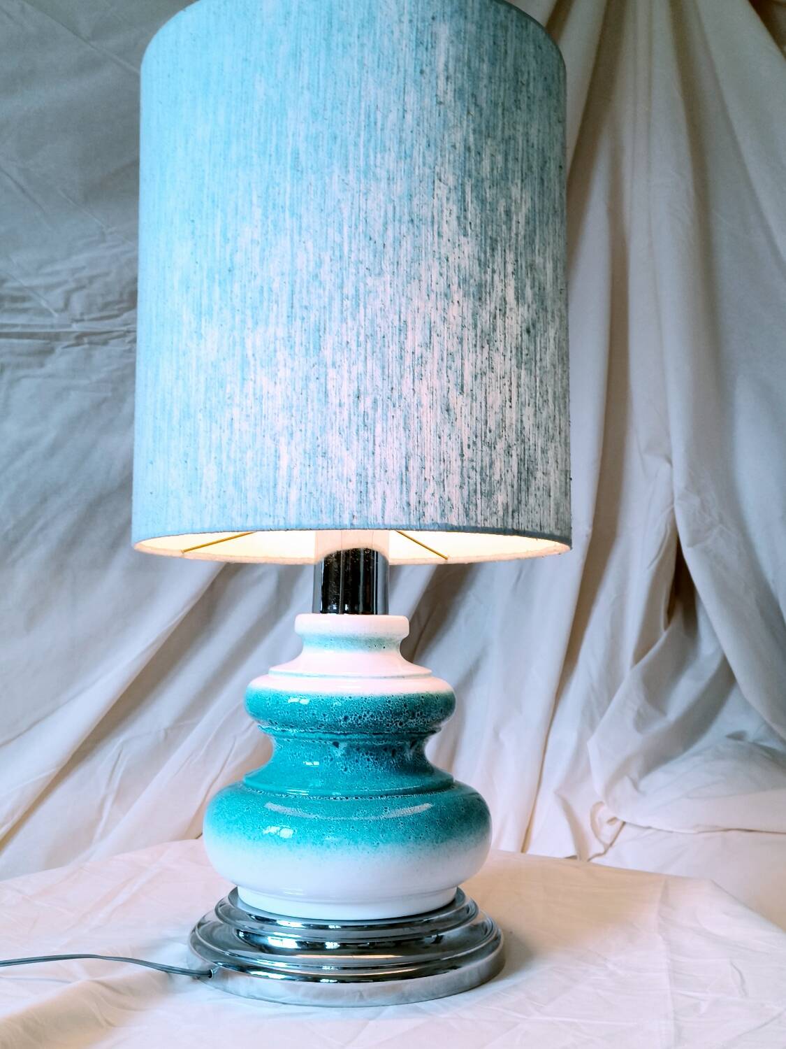 Ceramic and chrome lamp, 1970s