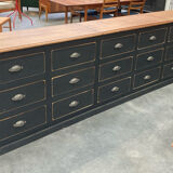 Old furniture with 18 drawers in solid oak