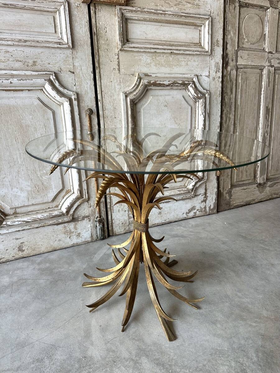 Small golden metal table circa 1960-70