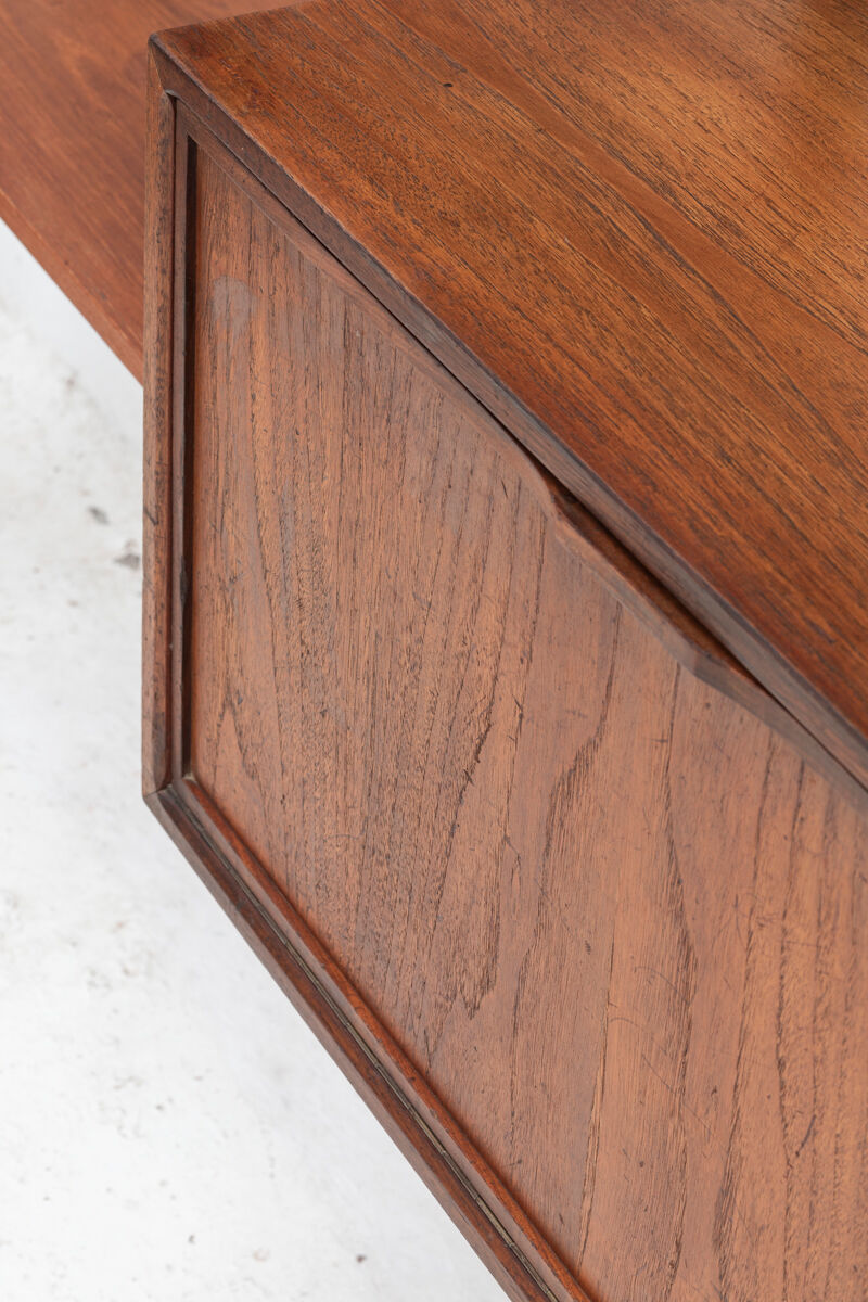 Playful 3-bay wall unit in teak wood by Poul Cadovius, Denmark, 1950s