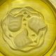 Rare Art Deco salad bowl by André Hunebelle in yellow molded pressed glass