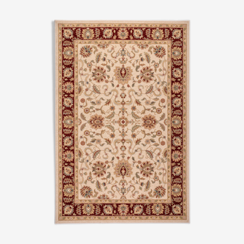 Oriental carpet 1.6x2.3 m in beige and red wool