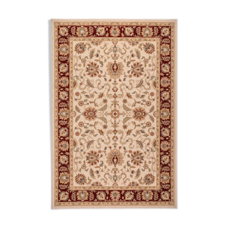 Oriental carpet 1.6x2.3 m in beige and red wool