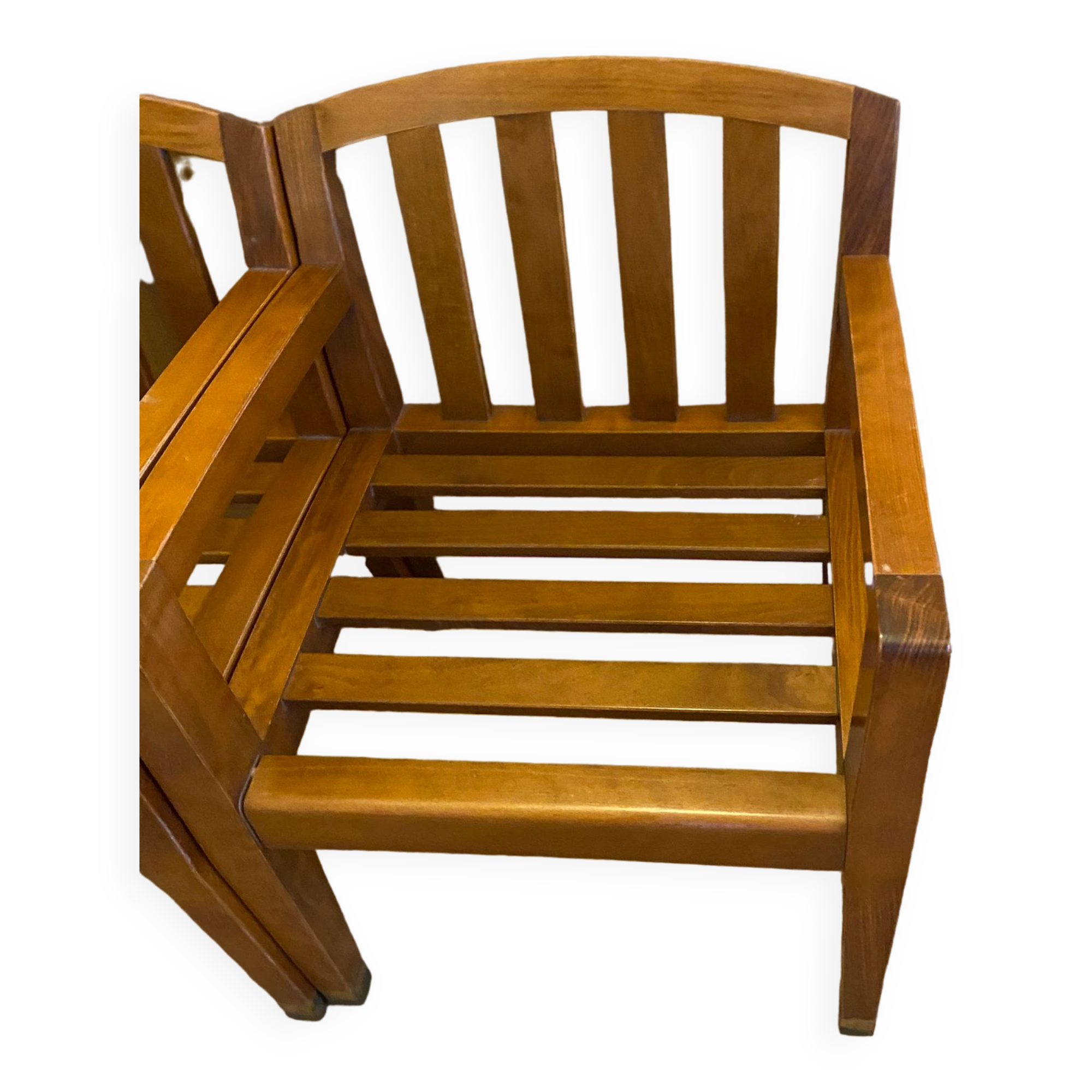 Pair of low armchairs