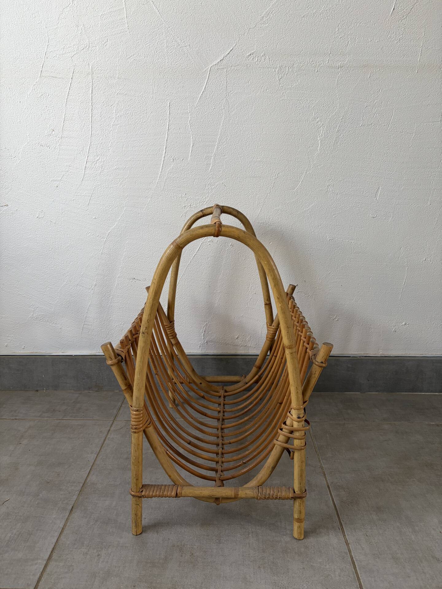 Vintage bamboo magazine rack