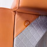 Leather and rosewood chairs and Ottoman by Werner Langenfled Denmark 1960s