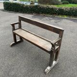 Old pegged oak church bench