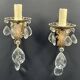 Pair of old wall sconces with tassels and brass. high 26 cm
