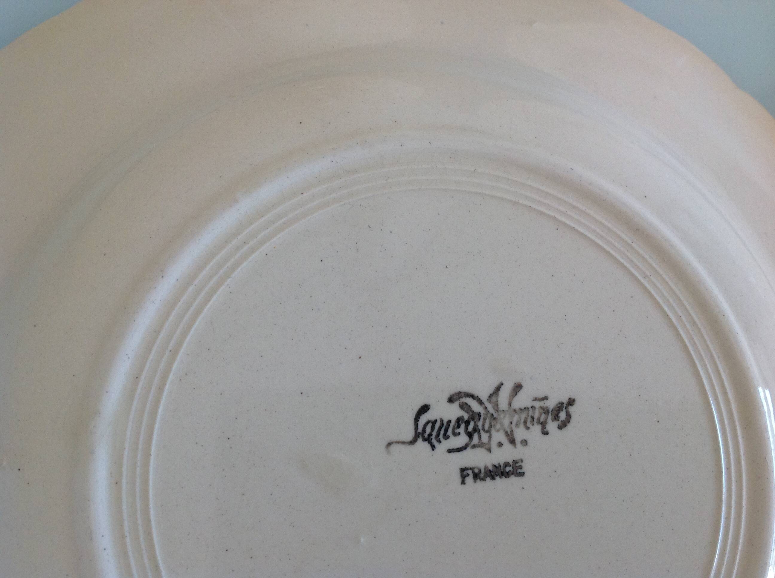 Four soup plates Ivory service/Faienceries de Sarreguemines/vintage 50