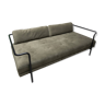 Khaki velvet sofa with black metal frame Made