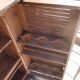 Foldable teak bar and two bar stools