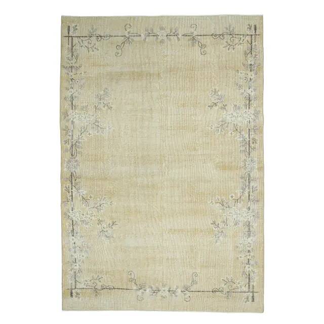 1970s Turkish yellow hand-knotted area rug 210x305