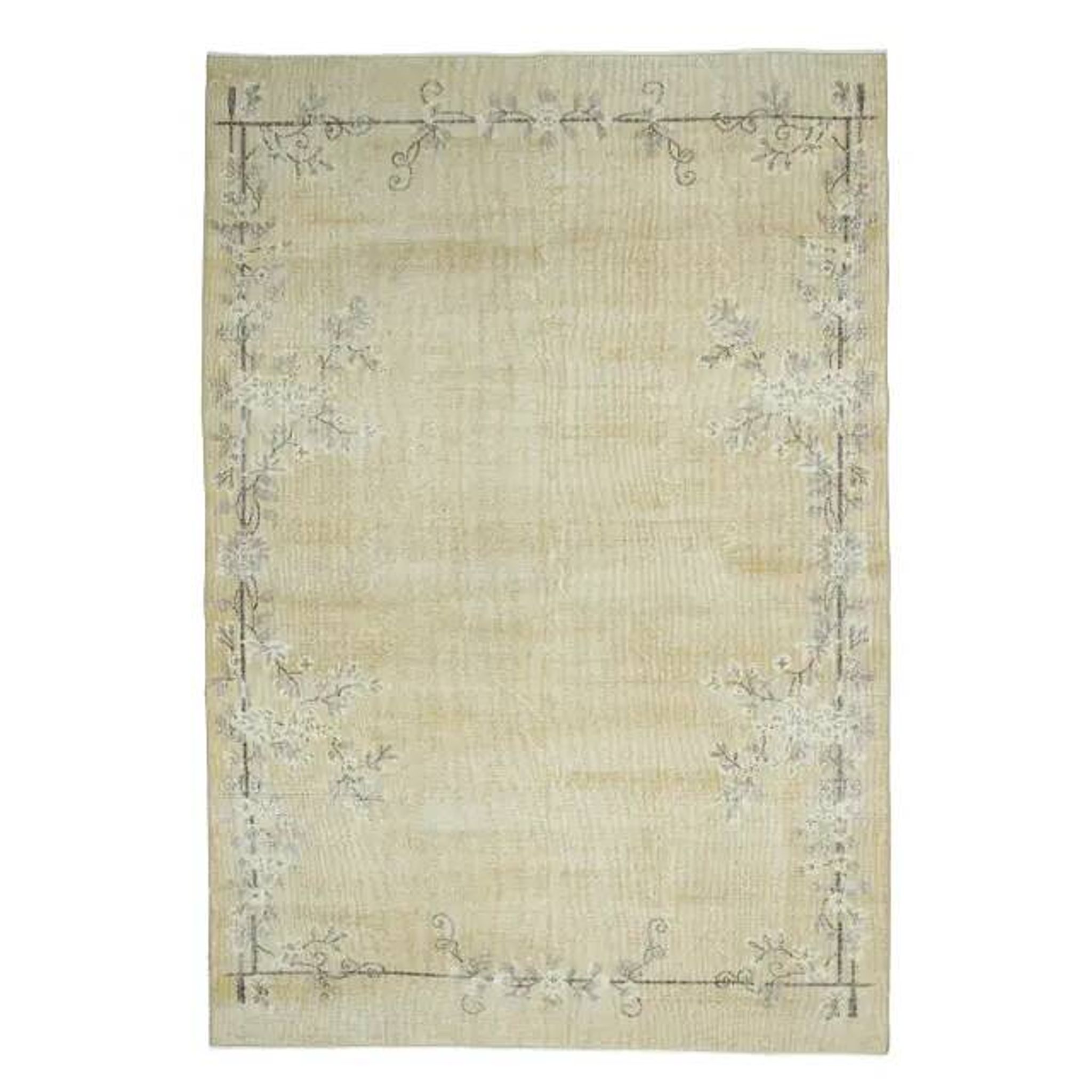 1970s Turkish yellow hand-knotted area rug 210x305