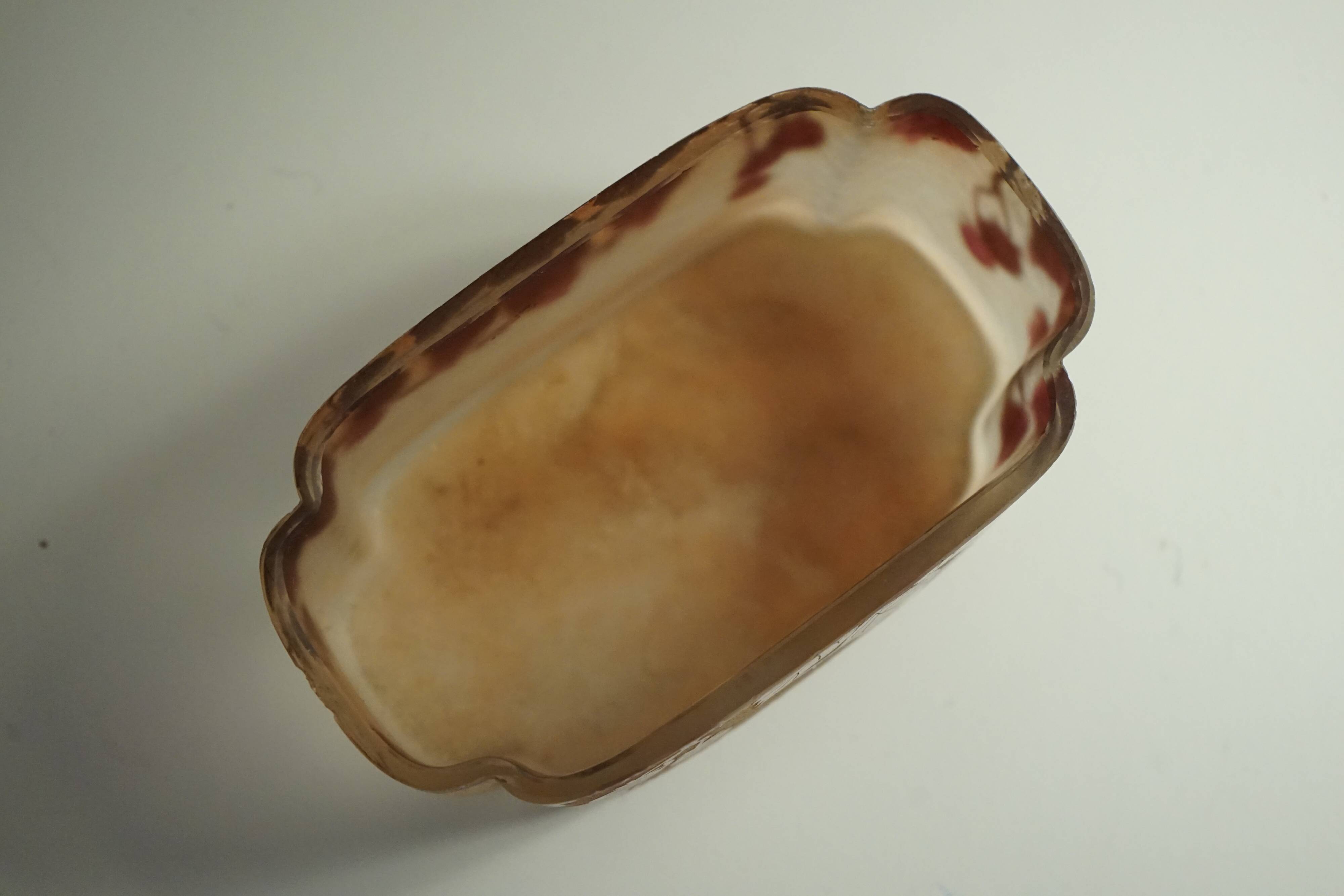 Legras Phoenician series ruby jardinière in multi-layered glass (1900 - 1910)