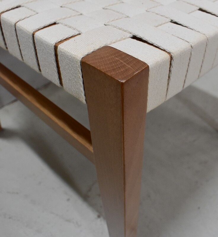 Suite of 6 vintage chairs in light beech late 20th