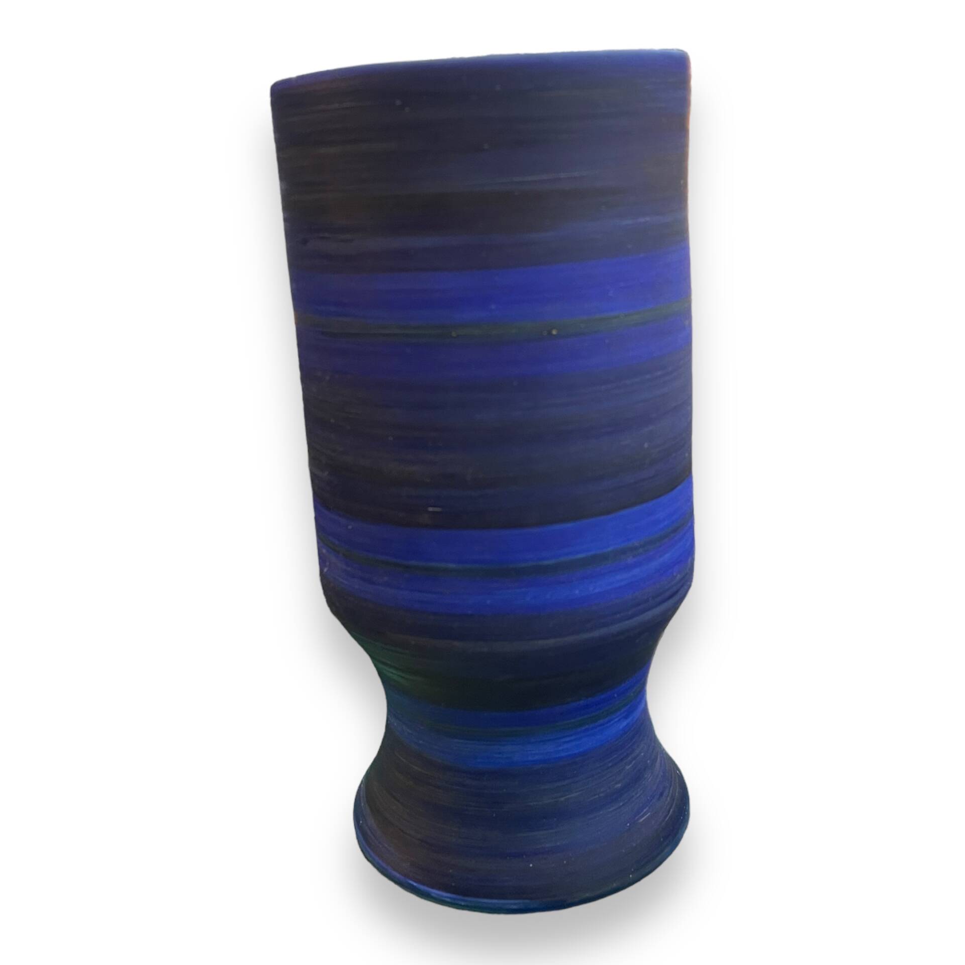 Georges Cueille Blue Vase with Rotating Decor