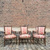 Suite Of Six Armchairs In Natural Wood From Louis XVI XVIII Eme Century