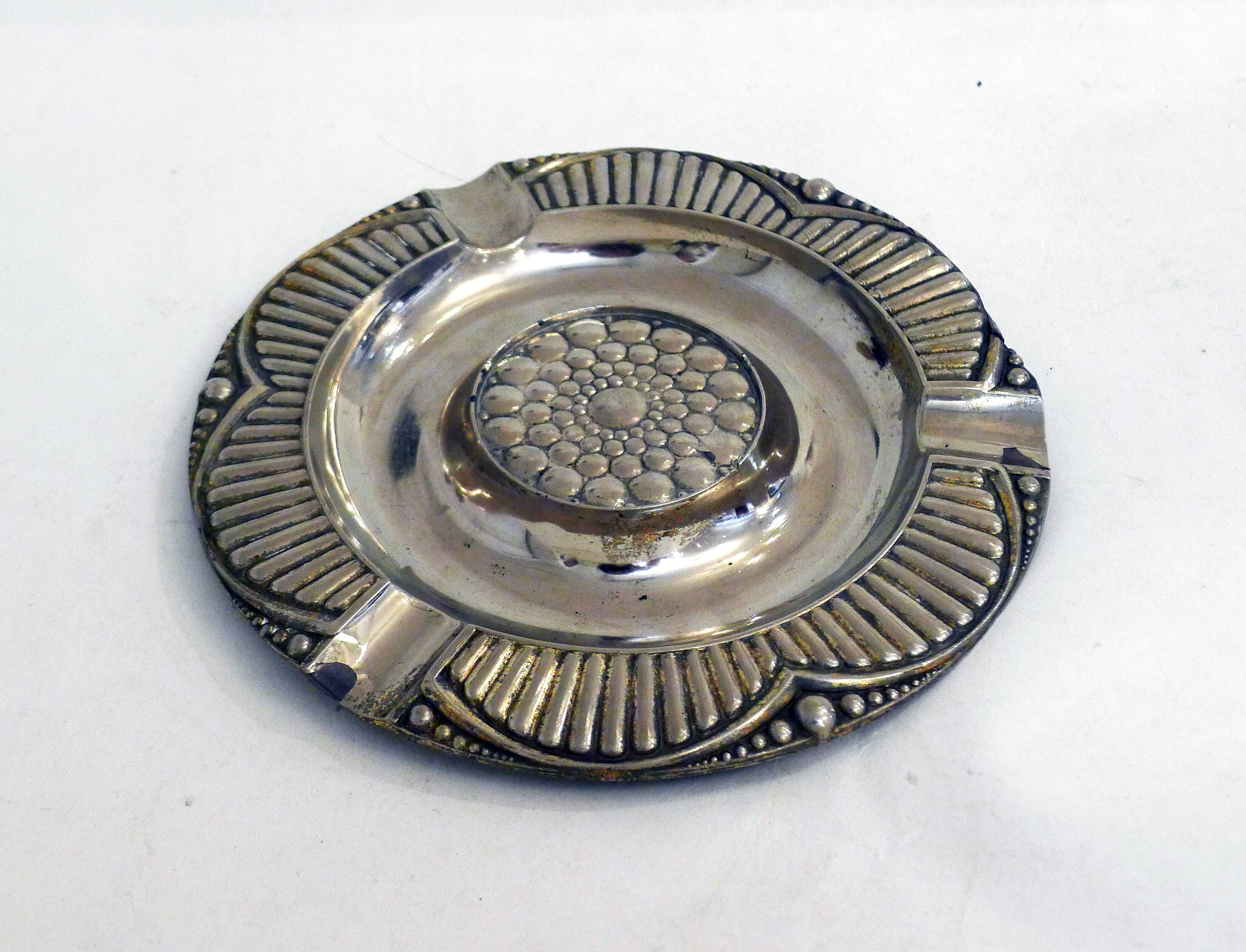 Art Deco chrome ashtray