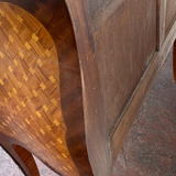 Curved chest of drawers Louis XV style marquetry with cube bottom XX century