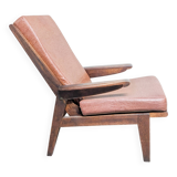 Vintage Free Span FS115 Solid Oak Recliner Chair 1950s