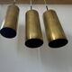 Set of 3 vintage pendant lights in solid brass, France 1960s
