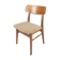 Dining room chair in teak and light fabric of danish design from the 1960s.