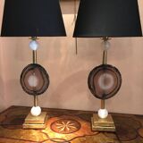 Pair of "Fossil" lamps, 20th century