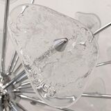 Lustre spoutnik en verre de Murano transparent